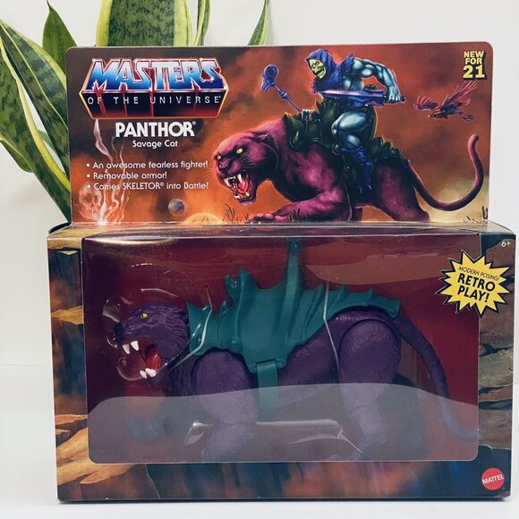 MASTERS OF THE UNIVERSE ORIGINS PANTHOR FIGURE ETERNIAN CREATURE SAVAGE CAT - Picture 1 of 3